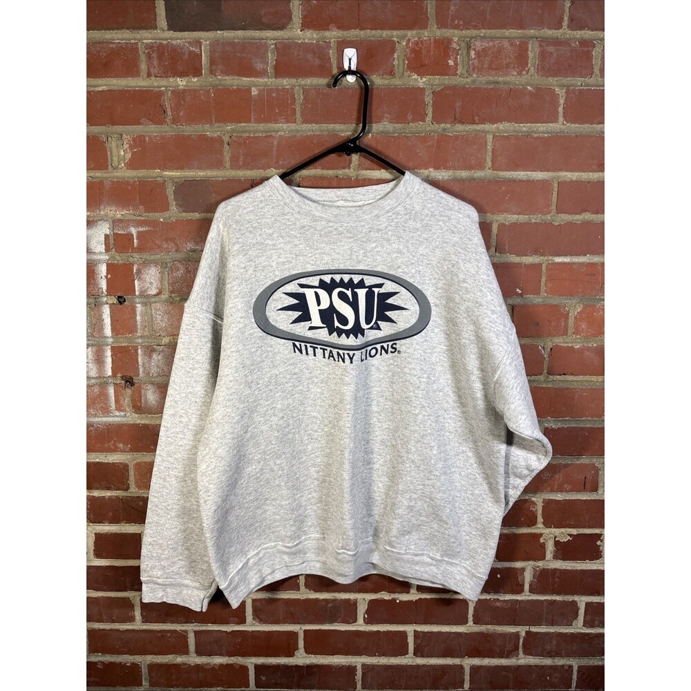 Vintage Y2k 2000s Penn State PSU Sweatshirt Crewneck Pullover Grey Adult Large